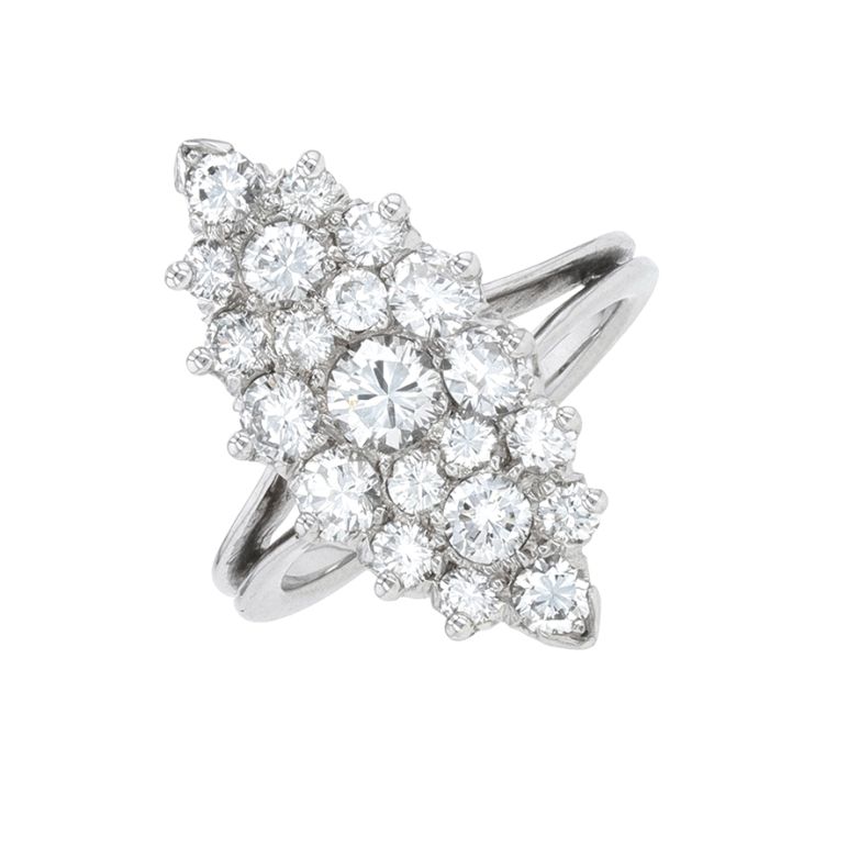 Acheter Bague marquise vintage diamants 1.09 carat or blanc 5.64g Comme neuf - 1800,00 € Bague marquise vintage diamants 1.09 carat or blanc 5.64g Comme neuf - reconditionné disponible sur Gemme Les Bijoux